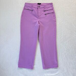 NYDJ Jeans Women 6 Pink Crop‎ Lift Tuck Zipper Pocket Comfort Stretch Barbiecore